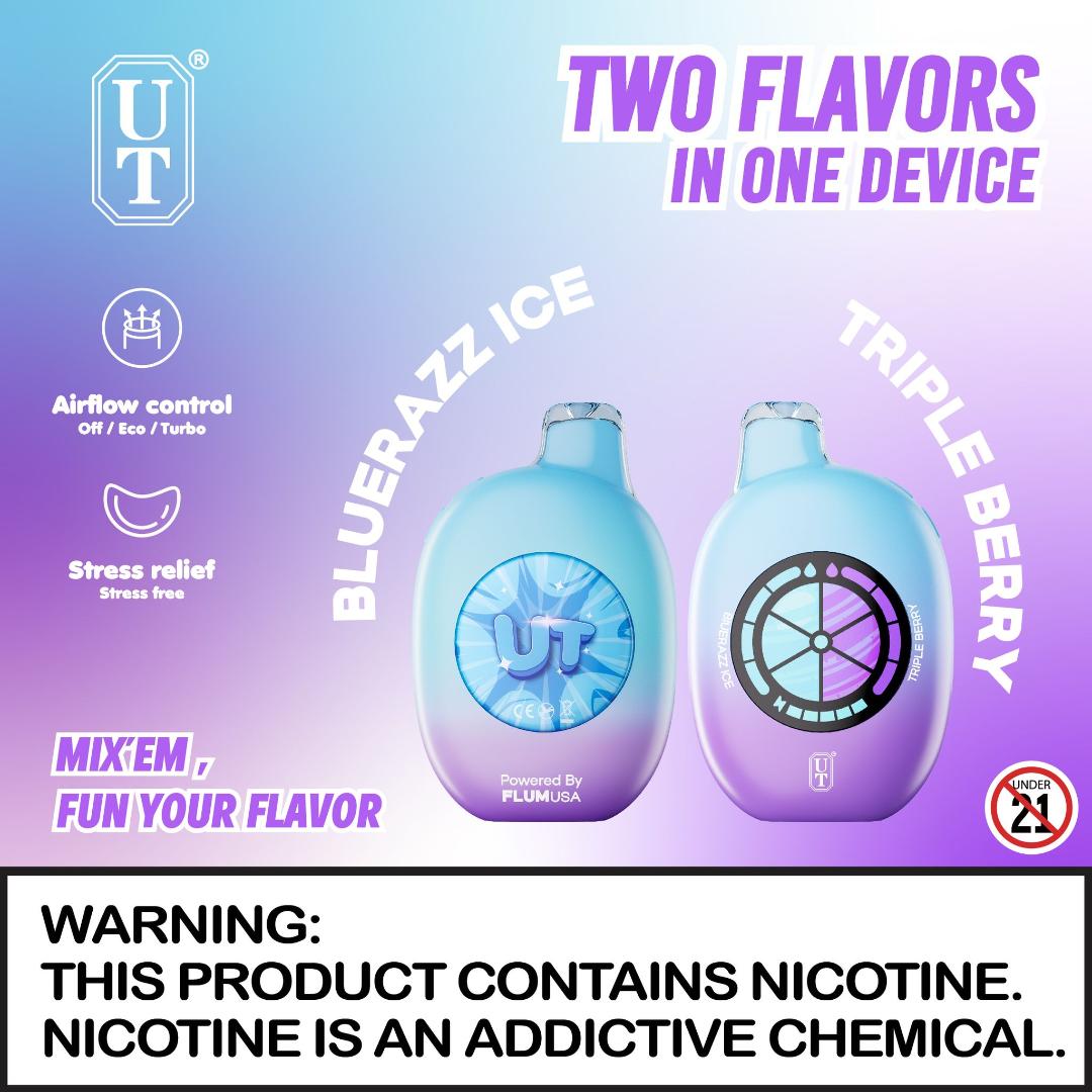 UT DUAL FLAVORS | UP TO 50,000 PUFFS | POWERED BY FLUM UT DUAL FLAVORS | UP TO 50,000 PUFFS | POWERED BY FLUM
