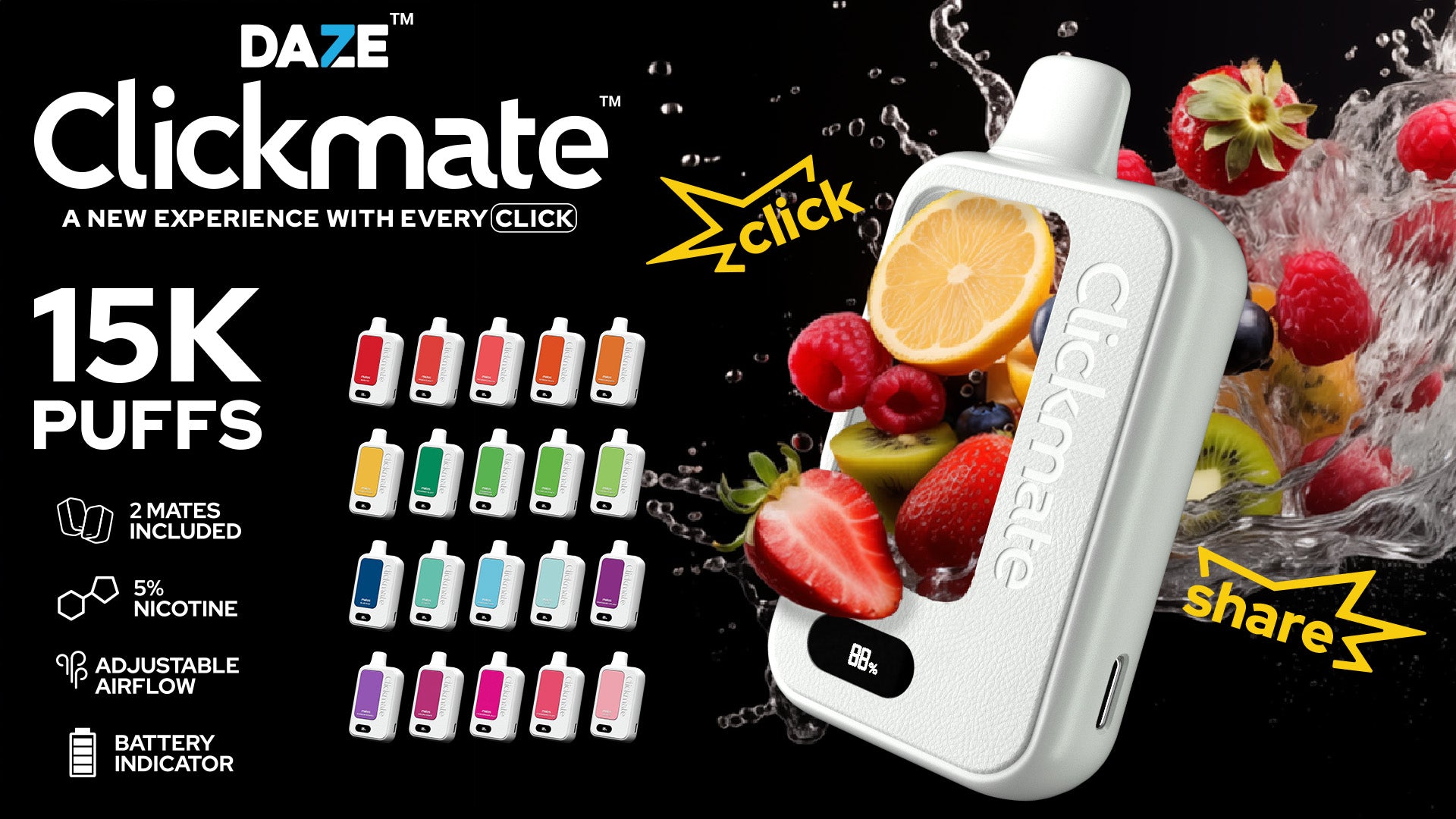 CLICKMATE KIT BY DAZE| 15K REUSABLE DEVICE (NEW)