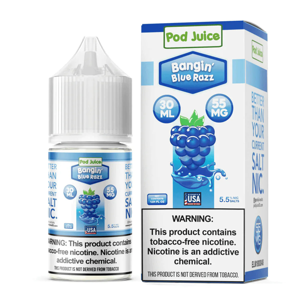 POD JUICE - BANGIN BLUE RAZZ | SALT NIC 30ml